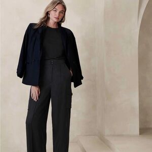 Banana Republic Factory Business Black Women's Cargo Trousers Sz 12 NWT